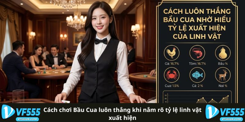 Cách chơi Bầu Cua luôn thắng khi nắm rõ tỷ lệ linh vật xuất hiện