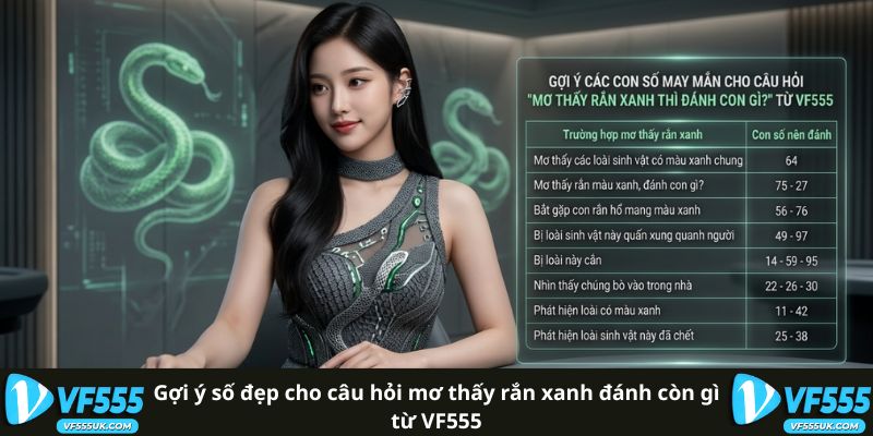 Gợi ý số đẹp cho câu hỏi mơ thấy rắn xanh đánh còn gì từ VF555