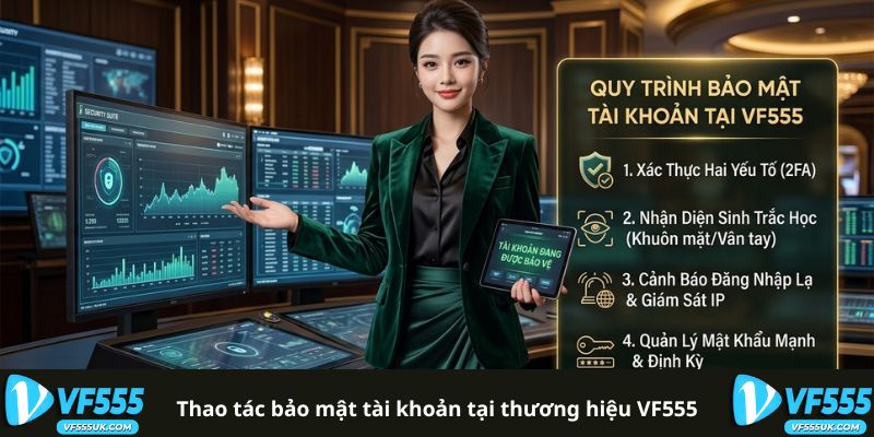 Thao tác bảo mật tài khoản tại thương hiệu VF555