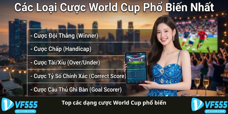 Top các dạng cược World Cup phổ biến